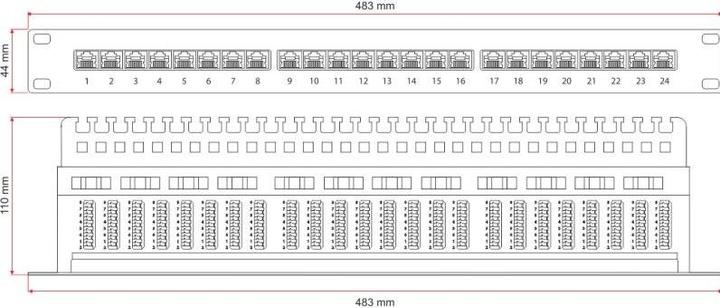 Actual product image Alantec PKL001 Patch Panel 1U