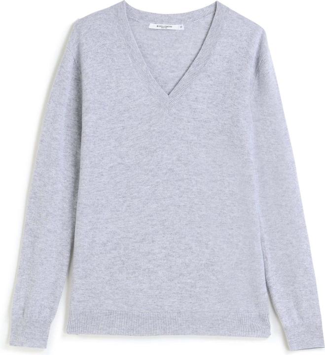 Bellemere Pullover Solid V-Neck Merino-Cashmere Sweater