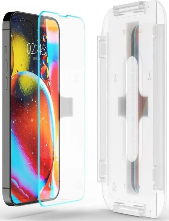 Produktbild Spigen Gehärtetes Glas GLAS.tR ez Passend für Apple iPhone 13 (1 Stück, Apple iPhone 13 Pro, Apple iPhone 13, Apple iPhone 14, Apple iPhone 16e)