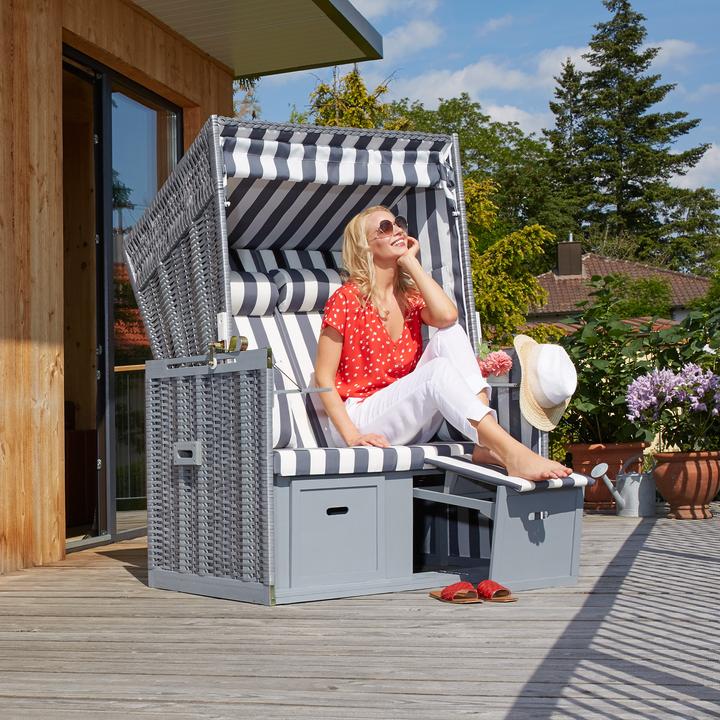 Produktbild tectake Strandkorb mit Polster
