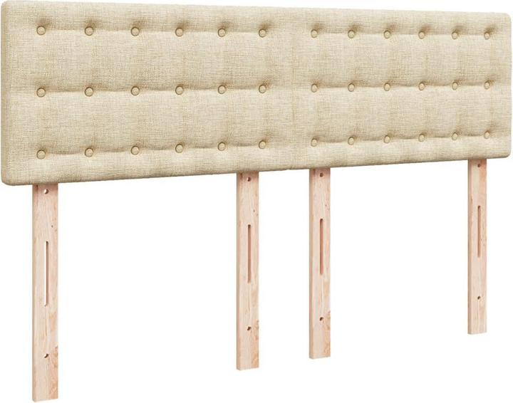 Produktbild VidaXL Boxspringbett Polsterbett Bett Doppelbett Matratze Creme 160x200cm Stoff (160 x 200 cm, 160 x 200 cm)