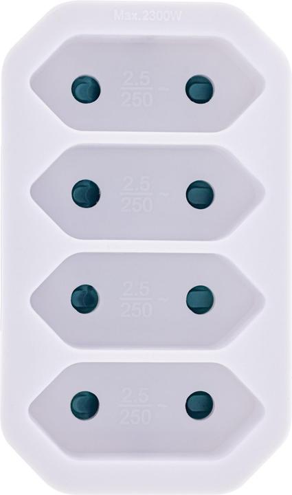 Produktbild InLine Steckdosenadapter, CEE7/17 an 4x Eurobuchse, mit erhöhtem Berührungsschutz, weiss (4 x)