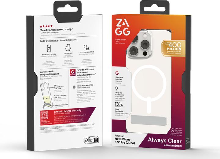Actual product image Zagg Crystal Palace Snap w/Kickstand (Apple iPhone 16 Pro Max)