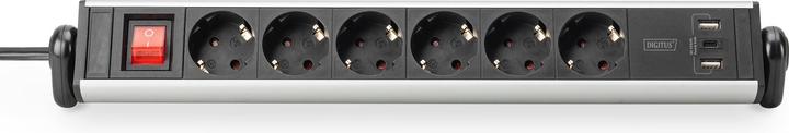 Immagine prodotto Digitus Presa di corrente in alluminio a 6 vie 2xUSB-A/1xUSB-C (6 x, USB-C, USB-A, 1.50 m)
