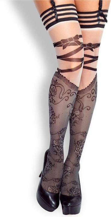 Image du produit Provocative Bas jarretière noir/beige (S/M)