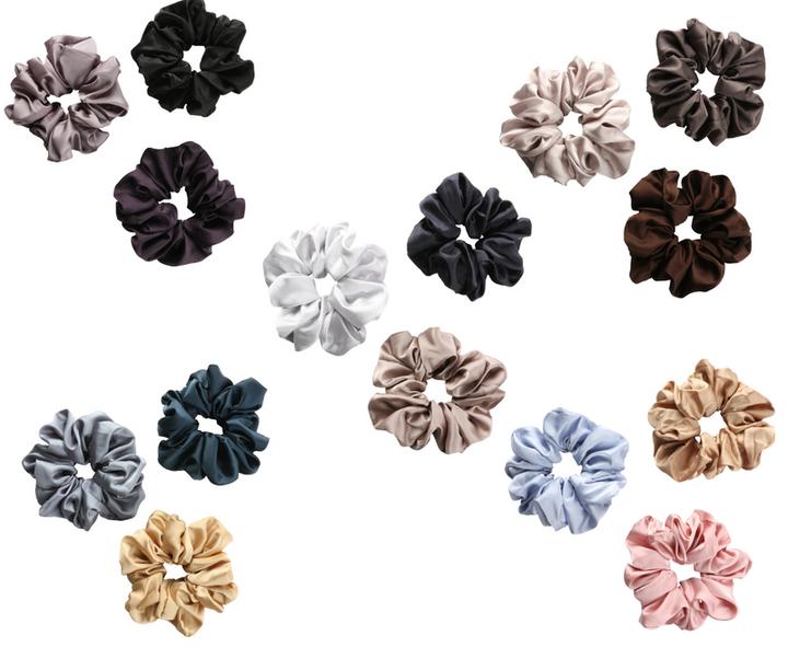 Trisa Fashion Grosses Scrunchy Schwarz, Grau, Dunkelviolett 3 Stk. (Haargummi)