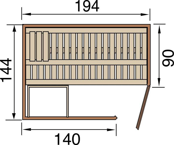 Actual product image Weka Holzbau Element corner sauna VARBERG 1 HT (Without oven)