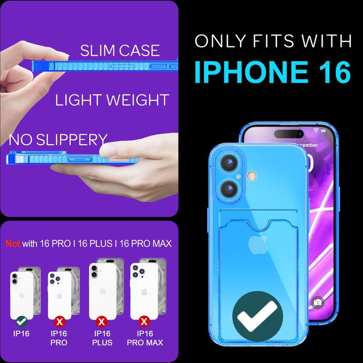Image du produit Nalia Transparent Transparent Silicone Porte-cartes (Apple iPhone 16)