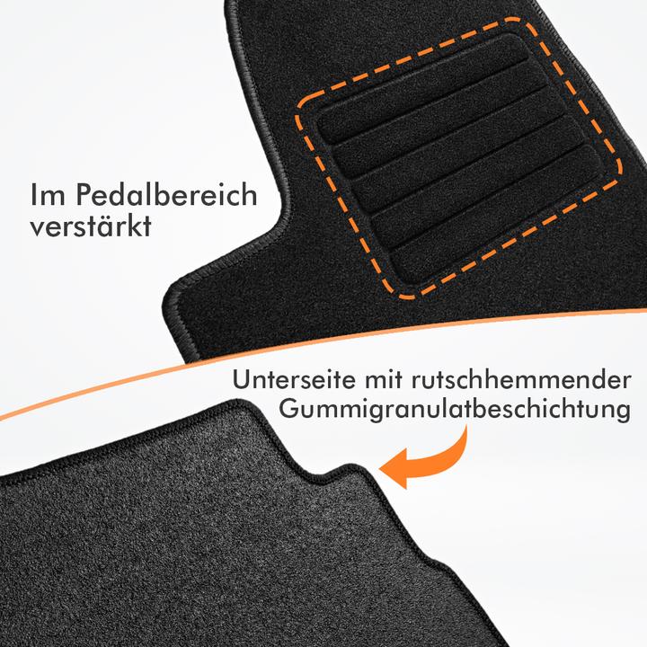Image du produit Rigum Tapis de sol textile pour Seat Alhambra / VW Sharan de 2010 à aujourd'hui (incl. 3ème rangée de (1 jeu de 5 tapis de sol)