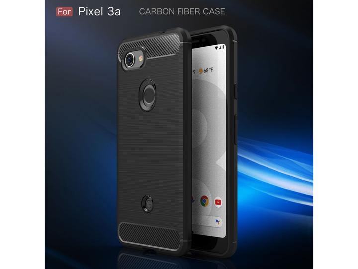 Actual product image Screenguard Google Pixel 3a Cover Carbon Brushed Soft TPU (Google Pixel 3a)