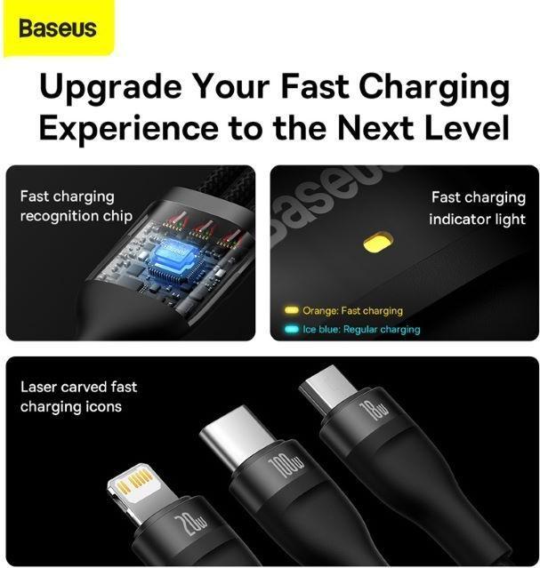 Image du produit Baseus 3in1 (1.20 m, USB 3.2 Gen 1)