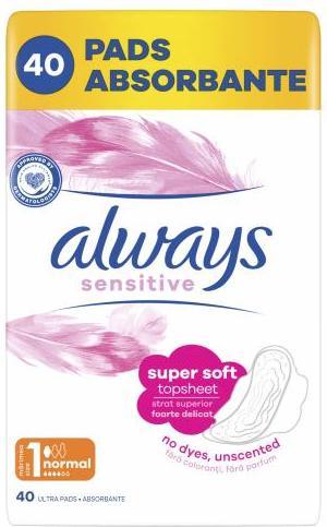 Image du produit Always Sensitive Normal Plus (40 x, Tampons sanitaires)