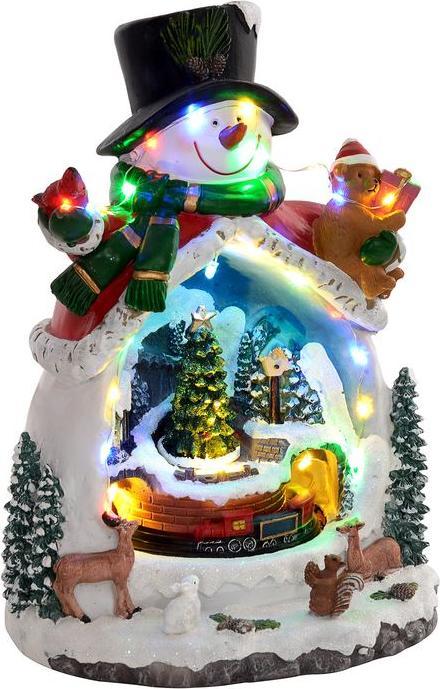 Actual product image Swisshandel24 Weihnachtsdorf mit LED-Leuchtung 24 cm Weihnachtsstadt mit Musik Mehrfarbig