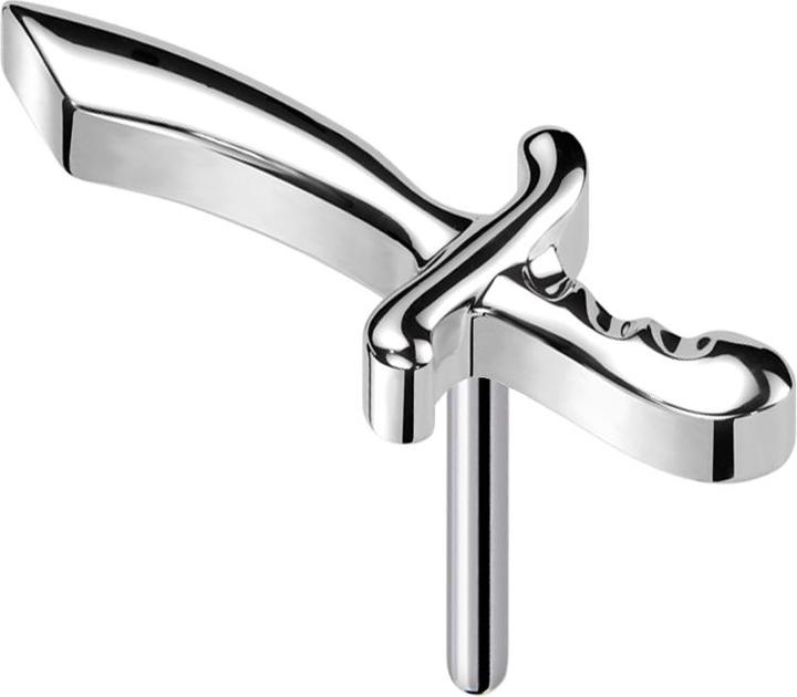 Star Piercing Threadless Piraten Säbel silber (Titan G23, ohne Messing)