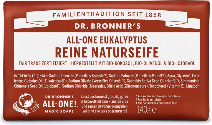 Image du produit Dr. Bronner's Savon tout-en-un naturel Eucalyptus 140g
