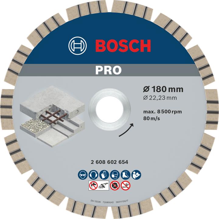 Produktbild Bosch Professional Zubehör PRO Concrete Diamanttrennscheibe, 180 x 22,23 mm