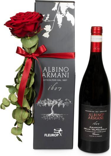 Produktbild Fleurop Liebesgeflüster mit Amarone Albino Armani DOCG (75 cl) (1 x 75 cl)