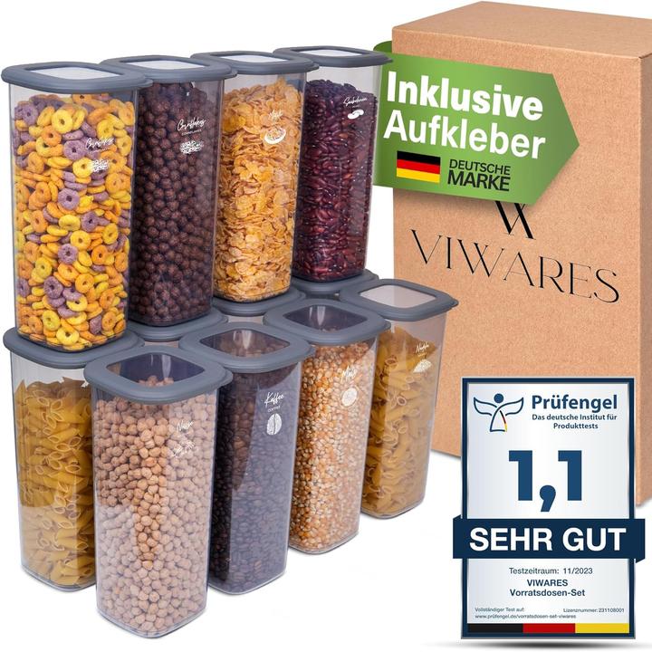 Viwares 12er-Vorratsdosen-Set (1.75 l)