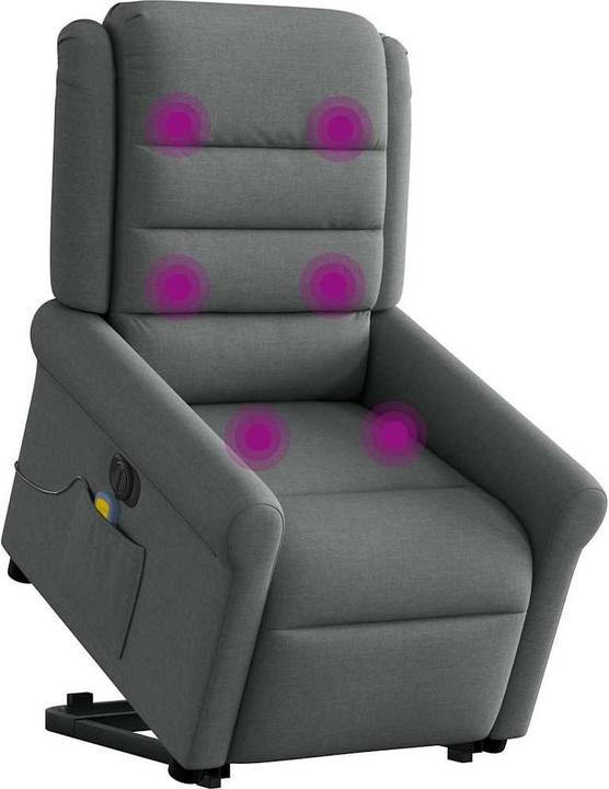 Produktbild VidaXL Elektrischer Massagesessel mit Aufstehhilfe Dunkelgrau Stoff
