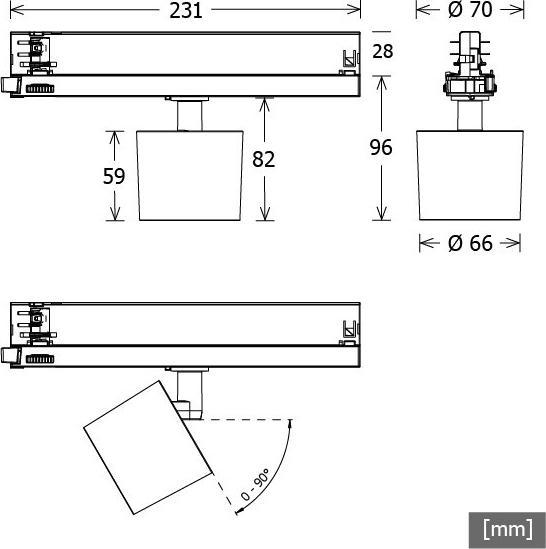 Actual product image LTS LED track spotlight (1650 lm)