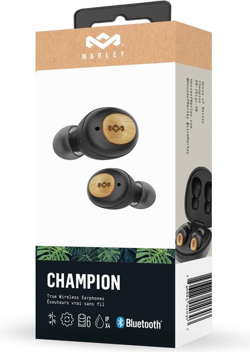 Actual product image House of Marley Bluetooth Headphones Champion Ear Buds Black (8 h, Wireless)