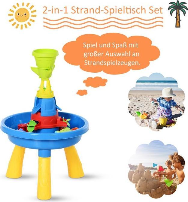 Actual product image Swisshandel24 Children's sand and water play table Outdoor play table Children's sand table with 21 accessories