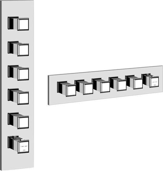 Produktbild Gessi Eleganza, Fertigmontageset, für Hochleistungs-Thermostat mit 5 separat zu öffnenden Ventilen