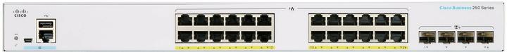 Actual product image Cisco PoE+ Switch CBS250-24P-4X-EU 28 Port (24 ports)