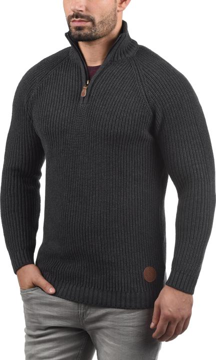 Actual product image Solid Xenox Men's Jumper Chunky Knit Pullover Troyer Made Of 100% Cotton (XL)