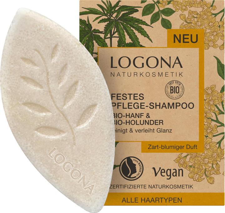 Image du produit Logona Shampooing ferme chanvre biologique et sureau biologique 60 g (Shampoing liquide)