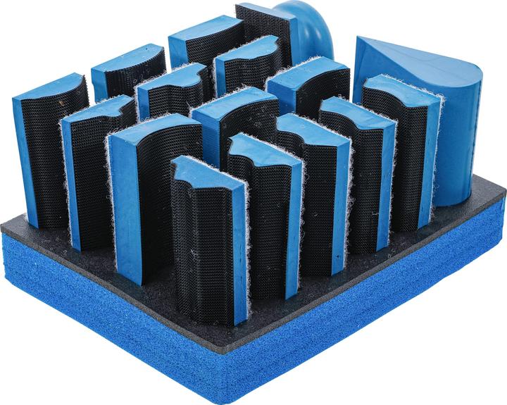 BGS Velcro sanding block set | 16 pcs.