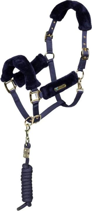 Image du produit Arma Collier de tête en fausse fourrure pour chevaux et corde de tête