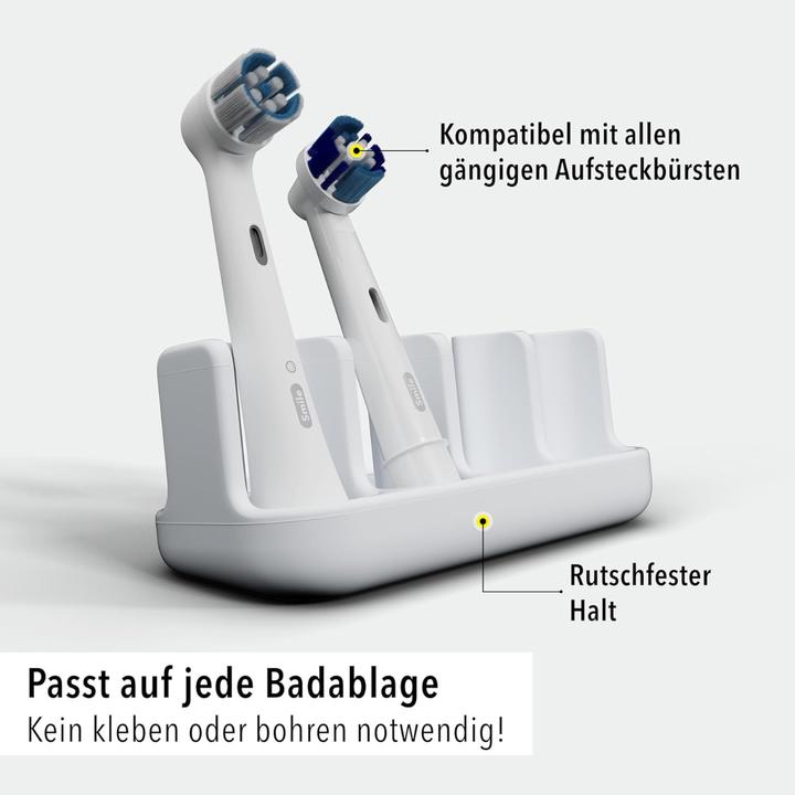Produktbild Qikfresh Aufsteckbürstenhalter 4er Weiss (Zahnbürstenhalter)