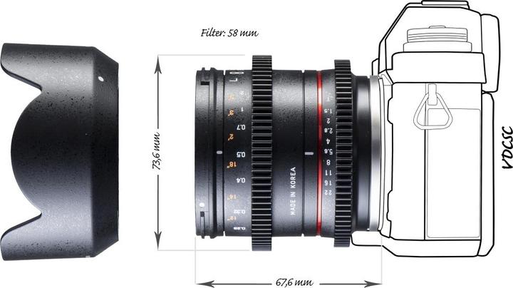 Image du produit Walimex 21/1,5 Vidéo APS-C Sony E (Sony E, APS-C / DX)