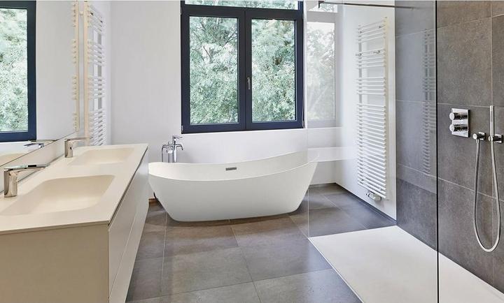 Produktbild PureHaven freistehende Luxus Acryl-Badewanne 170x80cm elegant inkl. Siphon und Überlaufschutz leicht (200 l, 170 cm, 80 cm)