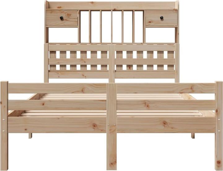 Produktbild VidaXL Massivholzbett Holzbett Bett Doppelbett Bettgestell 140x190cm Kiefernholz (140 x 190 cm)