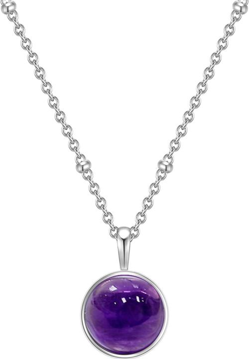 Glanzstücke München Damen Sterling Silber Amethyst silber 40,0 cm Basiskette + 5,0 cm Verlängerung - 11038 (Sterling Silber, 40 - 45 cm)