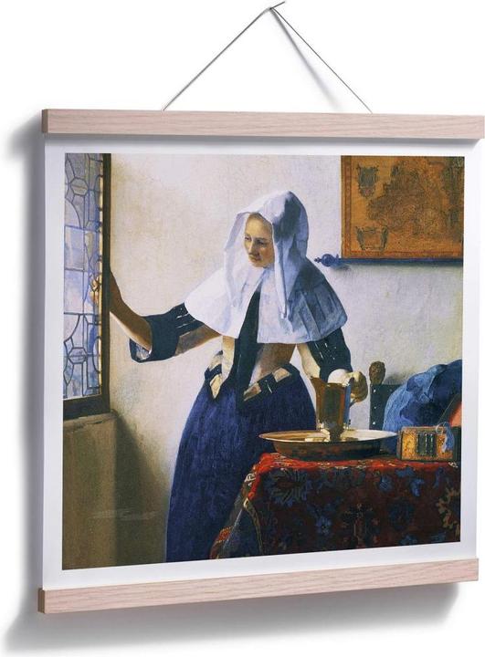 Image du produit Trenddeko Jeune femme avec un pot d'eau à la fenêtre (50 x 50 cm)