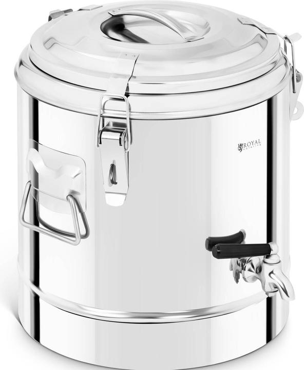 Produktbild Royal Catering Thermobehälter Edelstahl Thermobox Warmhaltebehälter Speisen Ablasshahn 12 L (12 l)