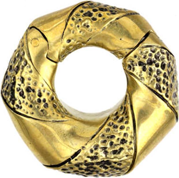 Produktbild Star Piercing Ohrgewicht klappbar vergoldet Spiralenmuster (Messing)