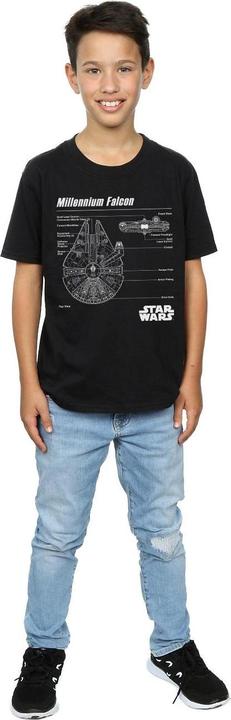 Produktbild Star Wars Millennium Falcon Blueprint TShirt Jungen (140, 146)