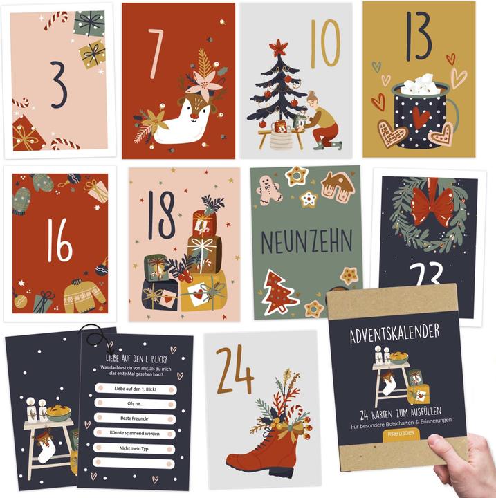 Actual product image Papierdrachen Karten Adventskalender für Paare - Set 4