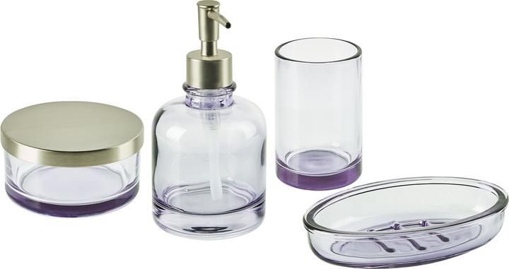 Actual product image Beliani Bathroom set 4-piece glass purple TELMA