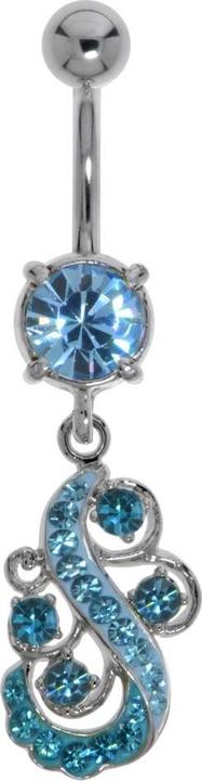 Image du produit Bijouteria Piercing nombril (Cristallin, Laiton rhodié, Zircone, Acier chirurgical 316L)