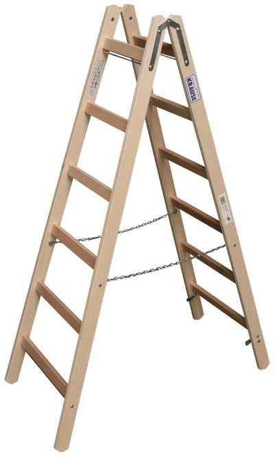 Krause KRAU 170088 Holz Sprossen Stehleiter mit 2x6 Sprossen (Stehleiter, 175 cm)