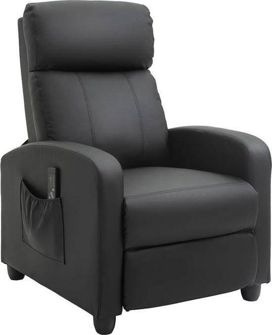 Swisshandel24 Massagesessel Relaxsessel Fernsehsessel Liegesessel mit Rückenlehne 2-Punkt-Massage PU Schaumstoff S