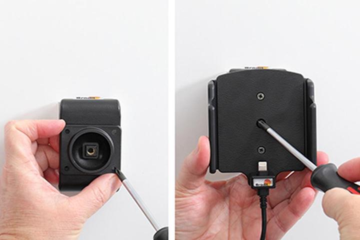 Produktbild Brodit einstellbarer Halter (seitlich) Aktiv USB, 12/24V, für APPLE iPhone 14 Pro, inkl. USB-Ladege
