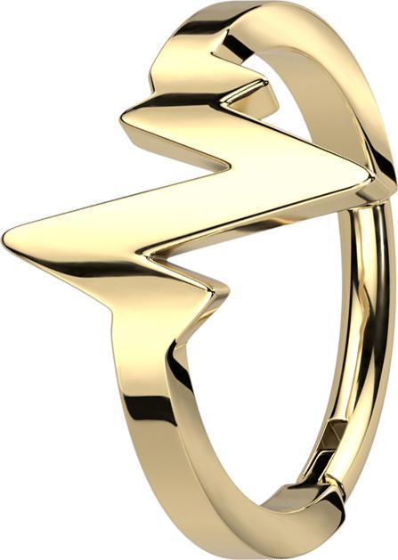 Produktbild Star Piercing Micro Segmentring klappbar vergoldet Herzschlag (Chirurgenstahl 316L, ohne Messing)