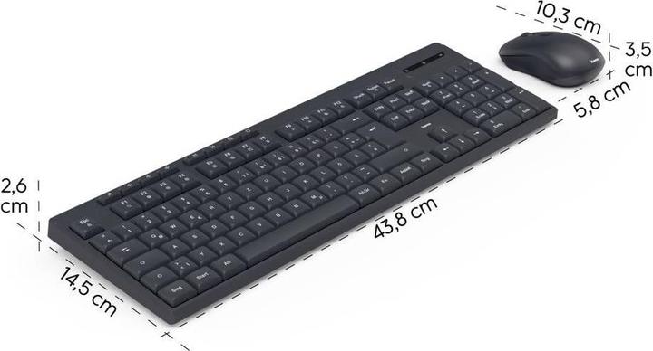 Produktbild Hama WKM-200 Funk Tastatur, Maus-Set Deutsch, QWERTZ Schwarz (DE, Kabellos)