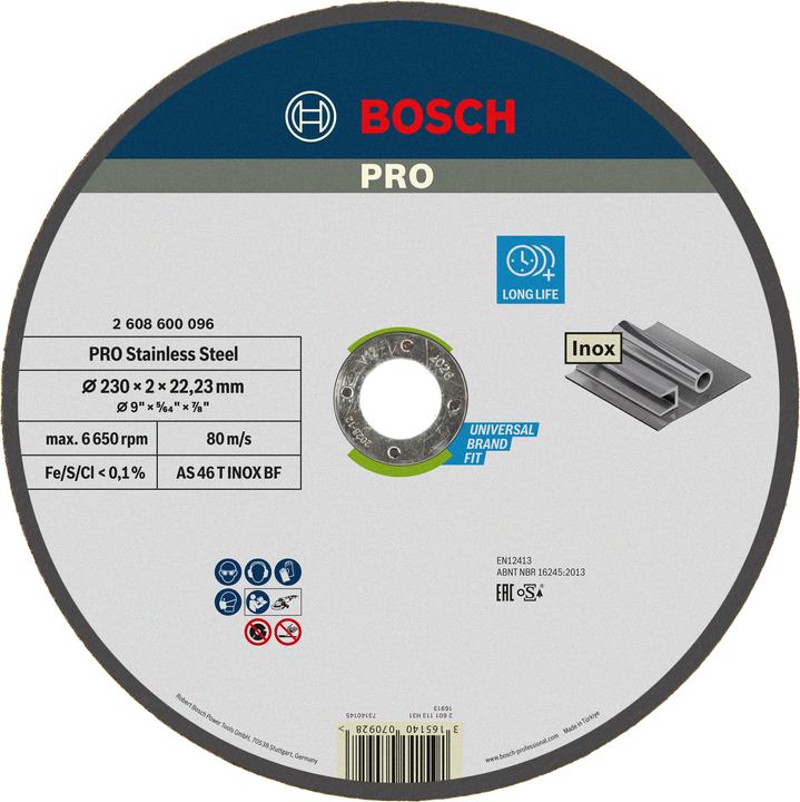 Productafbeelding Bosch Professional Zubehör Rechte doorslijpschijf Expert voor